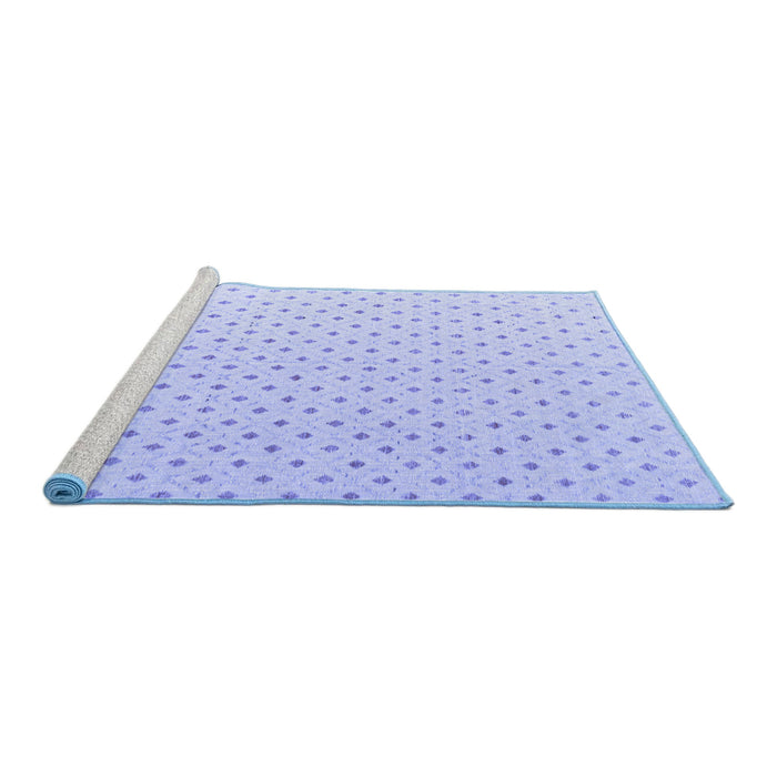 Sideview of Machine Washable Abstract Blue Modern Rug, wshabs4810blu