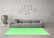 Machine Washable Abstract Emerald Green Modern Area Rugs in a Living Room,, wshabs4810emgrn