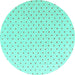 Round Machine Washable Abstract Turquoise Modern Area Rugs, wshabs4810turq