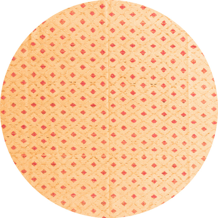 Round Machine Washable Abstract Orange Modern Area Rugs, wshabs4810org