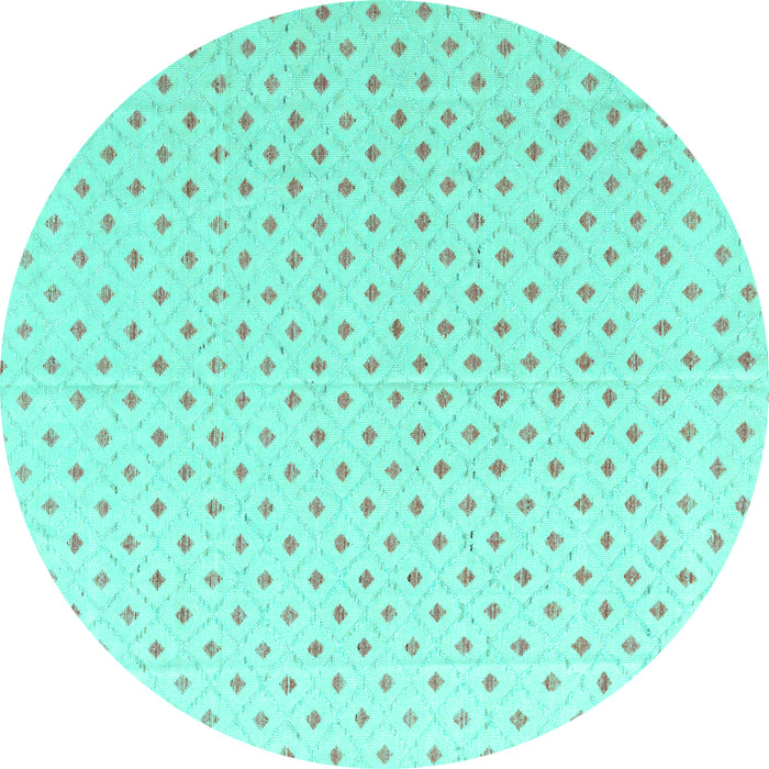 Round Abstract Turquoise Modern Rug, abs4810turq