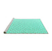 Sideview of Machine Washable Abstract Turquoise Modern Area Rugs, wshabs4810turq