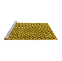 Sideview of Machine Washable Abstract Yellow Modern Rug, wshabs4811yw