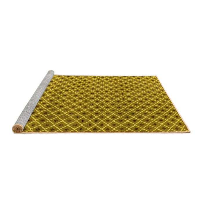 Sideview of Machine Washable Abstract Yellow Modern Rug, wshabs4811yw