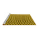 Sideview of Machine Washable Abstract Yellow Modern Rug, wshabs4811yw