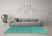 Machine Washable Abstract Turquoise Modern Area Rugs in a Living Room,, wshabs4811turq