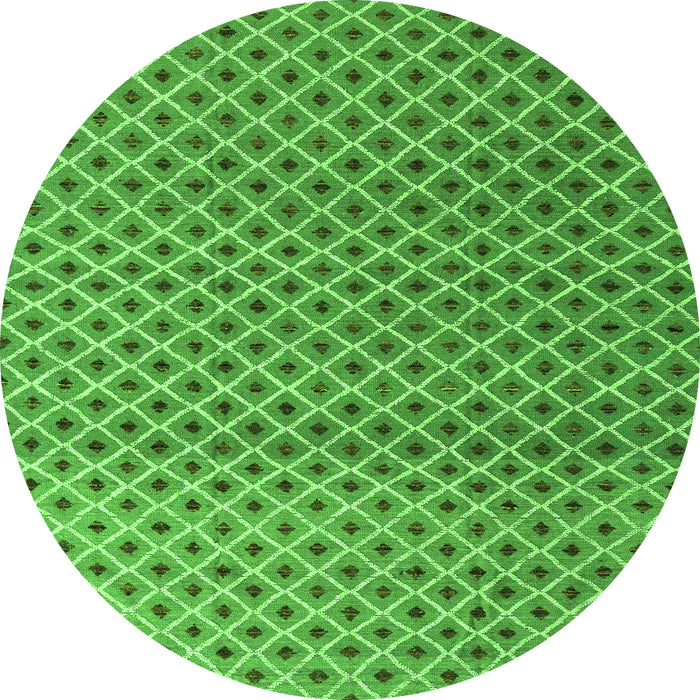 Round Machine Washable Abstract Green Modern Area Rugs, wshabs4811grn