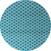 Round Abstract Light Blue Modern Rug, abs4811lblu