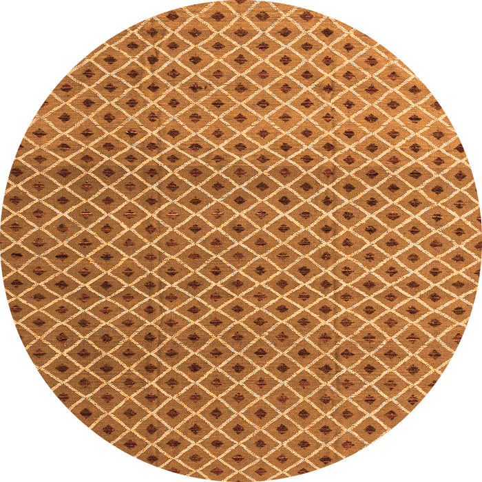 Round Abstract Orange Modern Rug, abs4811org