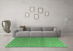 Machine Washable Abstract Emerald Green Modern Area Rugs in a Living Room,, wshabs4811emgrn
