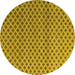 Round Abstract Yellow Modern Rug, abs4811yw