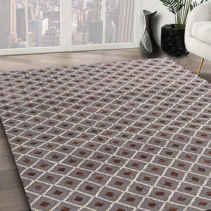 Abstract Puce Purple Modern Rug in Family Room, abs4811