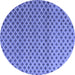 Round Abstract Blue Modern Rug, abs4811blu