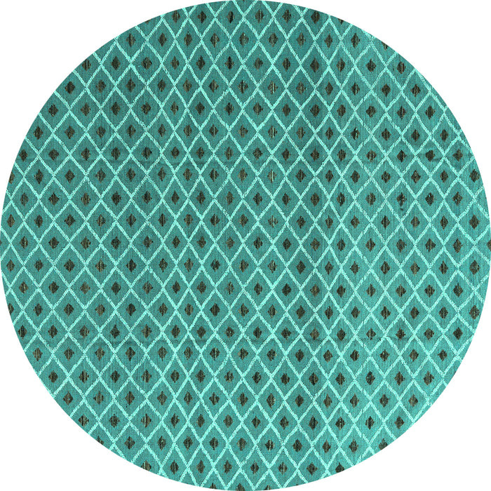 Round Machine Washable Abstract Turquoise Modern Area Rugs, wshabs4811turq