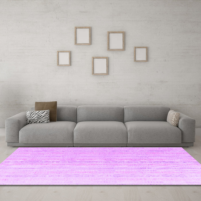 Machine Washable Solid Purple Modern Area Rugs in a Living Room, wshabs4812pur
