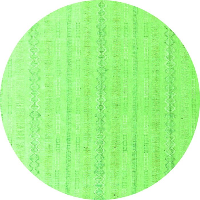 Round Machine Washable Solid Green Modern Area Rugs, wshabs4812grn