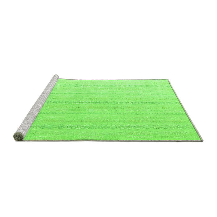 Sideview of Machine Washable Solid Green Modern Area Rugs, wshabs4812grn