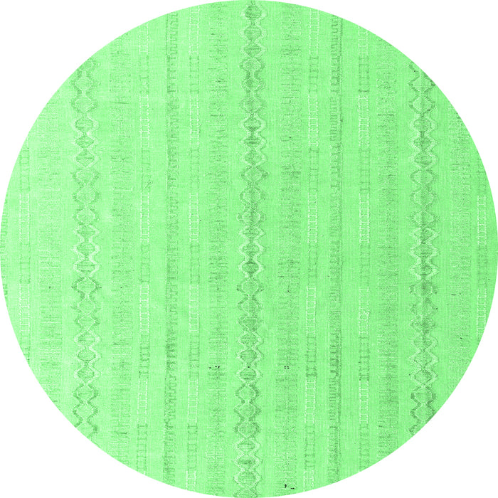 Round Machine Washable Solid Emerald Green Modern Area Rugs, wshabs4812emgrn