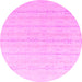 Round Machine Washable Solid Pink Modern Rug, wshabs4812pnk