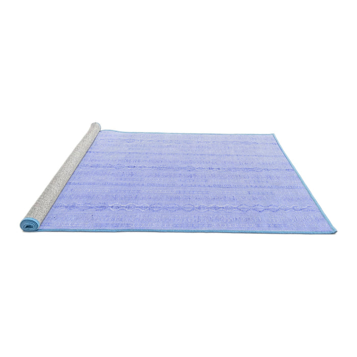 Sideview of Machine Washable Solid Blue Modern Rug, wshabs4812blu