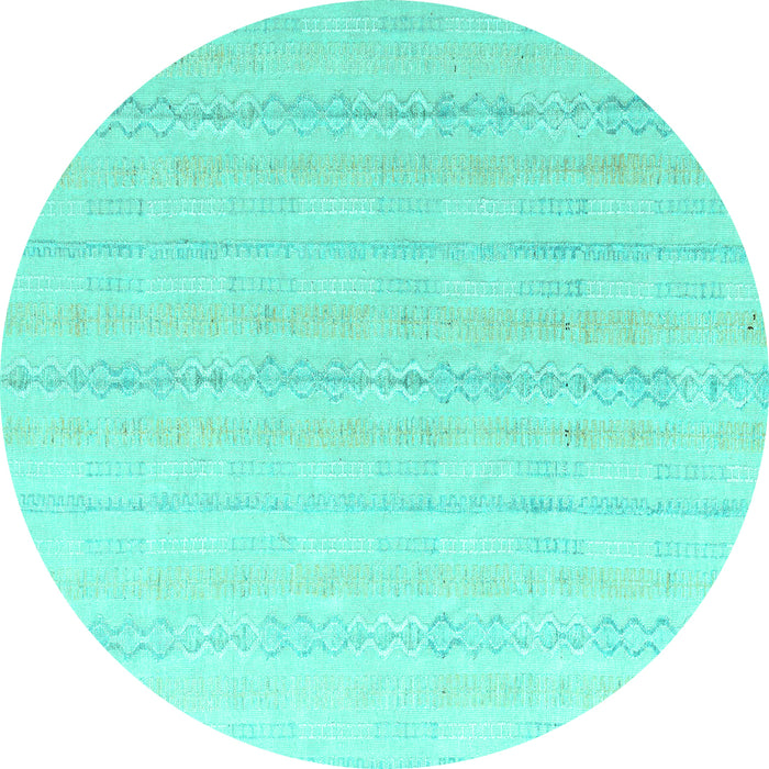 Round Solid Turquoise Modern Rug, abs4812turq