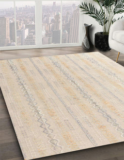 Machine Washable Abstract Wheat Beige Rug in a Family Room, wshabs4812
