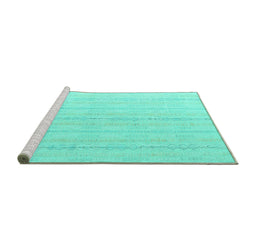 Sideview of Machine Washable Solid Turquoise Modern Area Rugs, wshabs4812turq