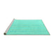 Sideview of Machine Washable Solid Turquoise Modern Area Rugs, wshabs4812turq