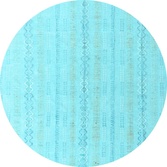 Round Machine Washable Solid Light Blue Modern Rug, wshabs4812lblu