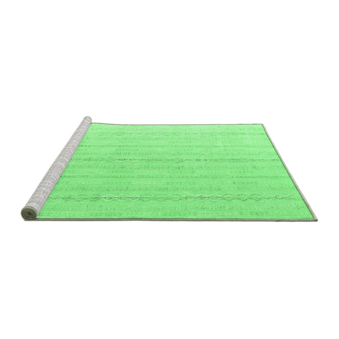Sideview of Machine Washable Solid Emerald Green Modern Area Rugs, wshabs4812emgrn