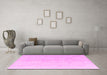 Machine Washable Solid Pink Modern Rug in a Living Room, wshabs4812pnk