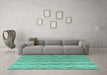 Machine Washable Abstract Turquoise Modern Area Rugs in a Living Room,, wshabs4813turq