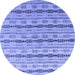 Round Abstract Blue Modern Rug, abs4813blu