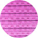 Round Machine Washable Abstract Pink Modern Rug, wshabs4813pnk