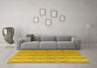 Machine Washable Abstract Yellow Modern Rug in a Living Room, wshabs4813yw