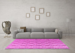 Machine Washable Abstract Pink Modern Rug in a Living Room, wshabs4813pnk