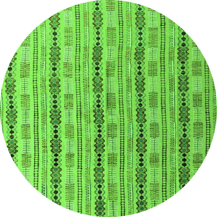 Round Machine Washable Abstract Green Modern Area Rugs, wshabs4813grn