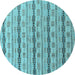 Round Machine Washable Abstract Light Blue Modern Rug, wshabs4813lblu