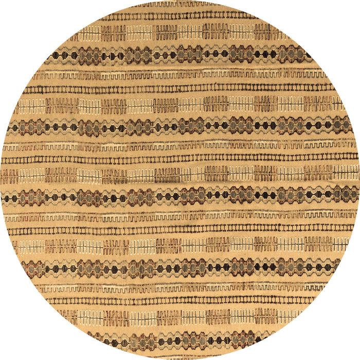 Round Abstract Brown Modern Rug, abs4813brn