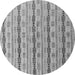 Round Abstract Gray Modern Rug, abs4813gry