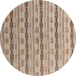 Round Abstract Dark Gold Brown Modern Rug, abs4813