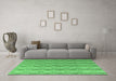 Machine Washable Abstract Emerald Green Modern Area Rugs in a Living Room,, wshabs4813emgrn