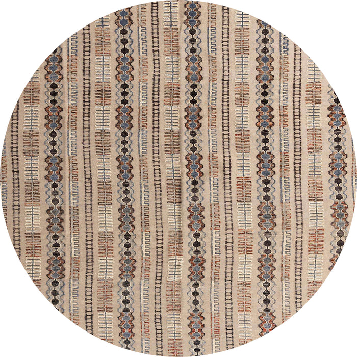 Round Machine Washable Abstract Dark Gold Brown Rug, wshabs4813