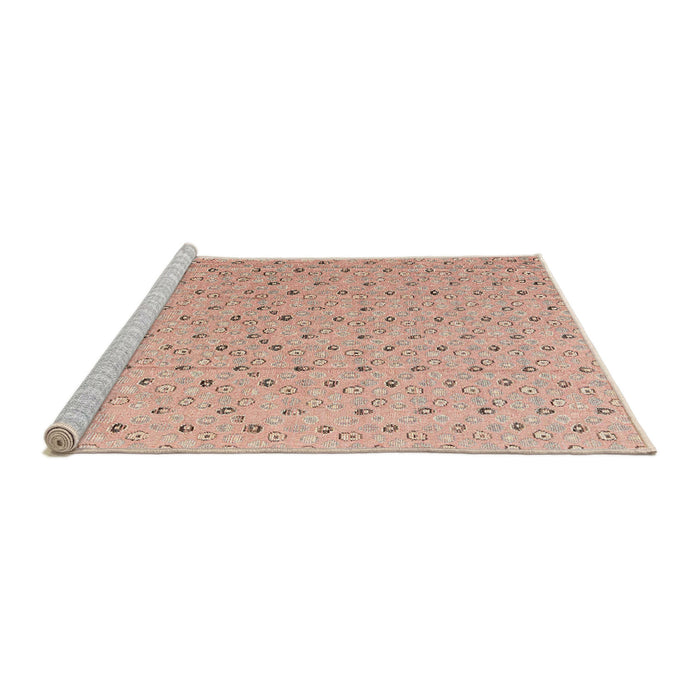 Sideview of Machine Washable Abstract Pastel Orange Rug, wshabs4814