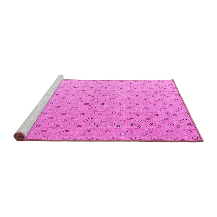 Sideview of Machine Washable Abstract Pink Modern Rug, wshabs4814pnk