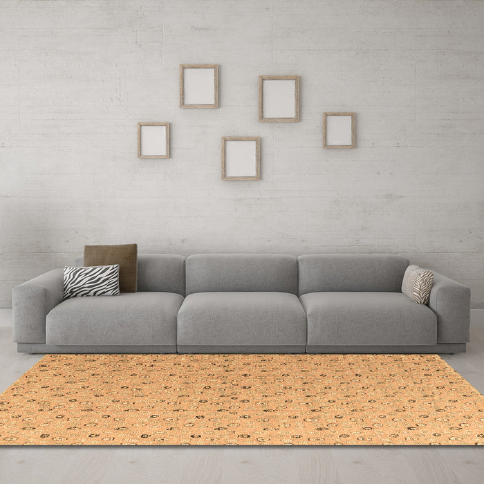 Machine Washable Abstract Brown Modern Rug in a Living Room,, wshabs4814brn