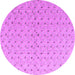 Round Abstract Purple Modern Rug, abs4814pur