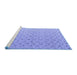 Sideview of Machine Washable Abstract Blue Modern Rug, wshabs4814blu