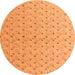 Round Machine Washable Abstract Orange Modern Area Rugs, wshabs4814org