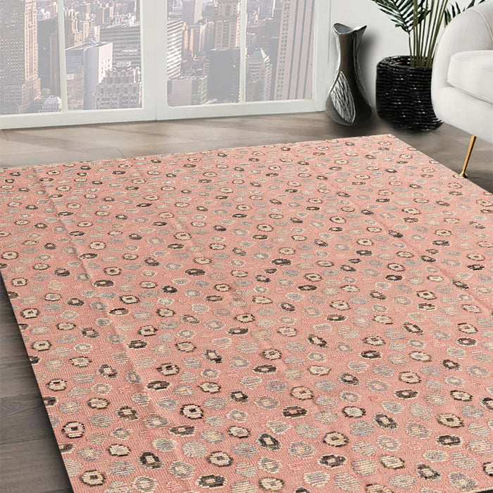 Machine Washable Abstract Pastel Orange Rug in a Family Room, wshabs4814